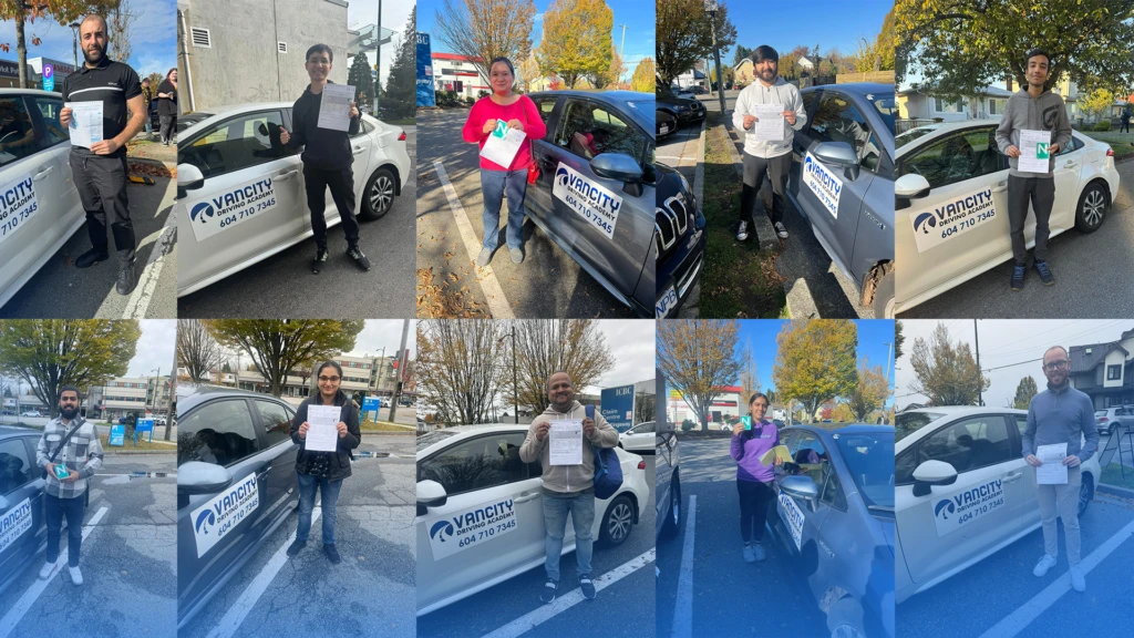 Collage of successful driving school students from Vancity Driving Academy