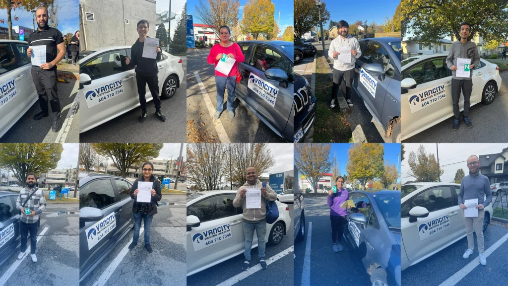 Collage of many successful Vancity Driving Academy students